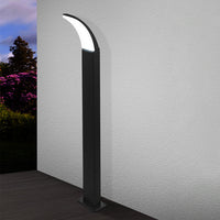 Paletto Esterno Contemporaneo Fiumicino Alluminio Nero Policarbonato Bianco Led