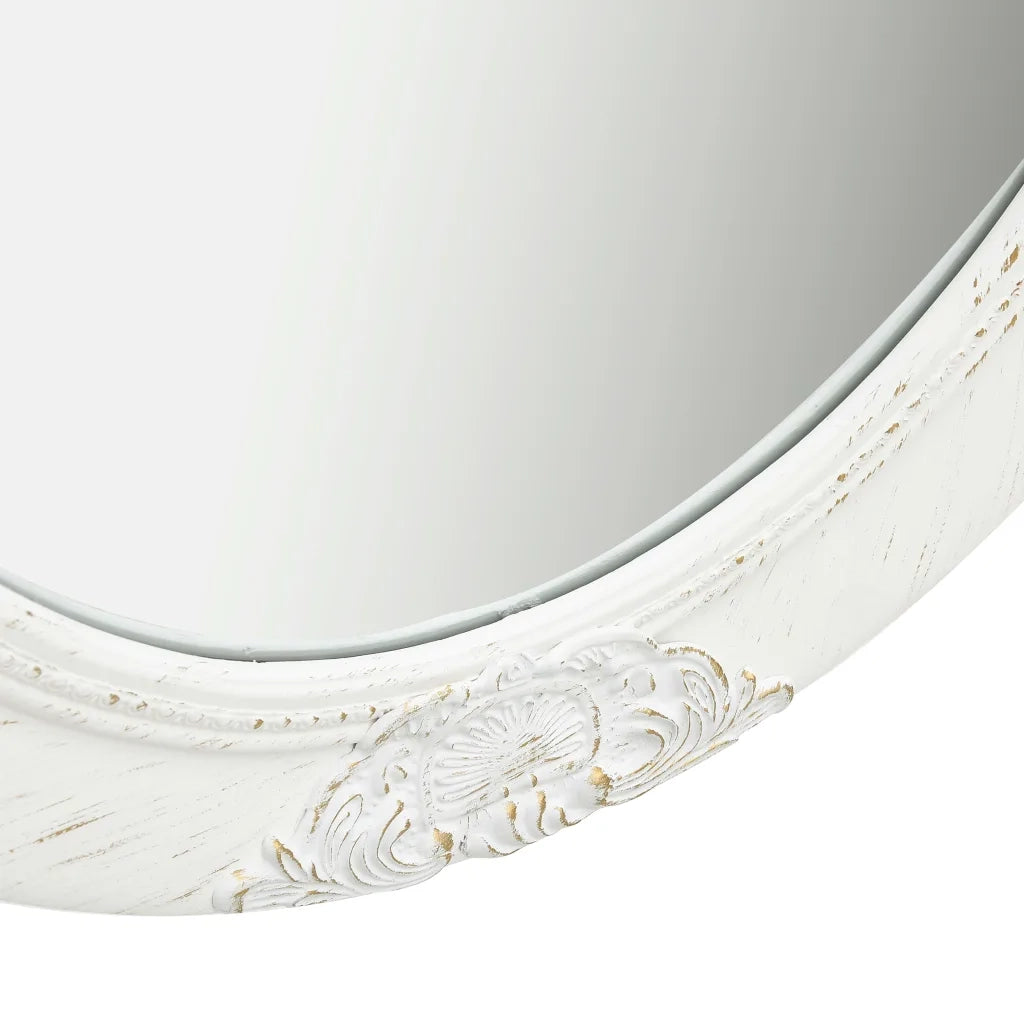 Specchio da Parete Stile Barocco 50x70 cm Bianco 320352