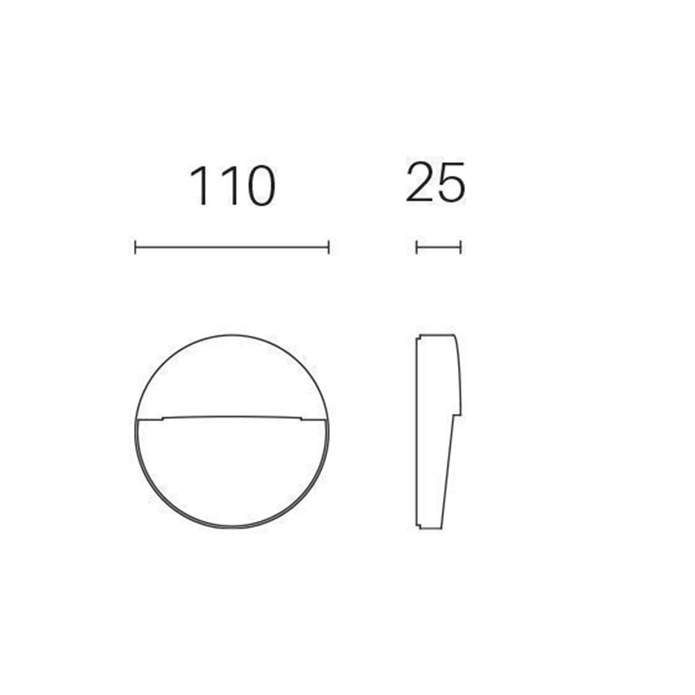 Segnapasso Moderno Geo Round Alluminio Grafite 3W Led 3000K
