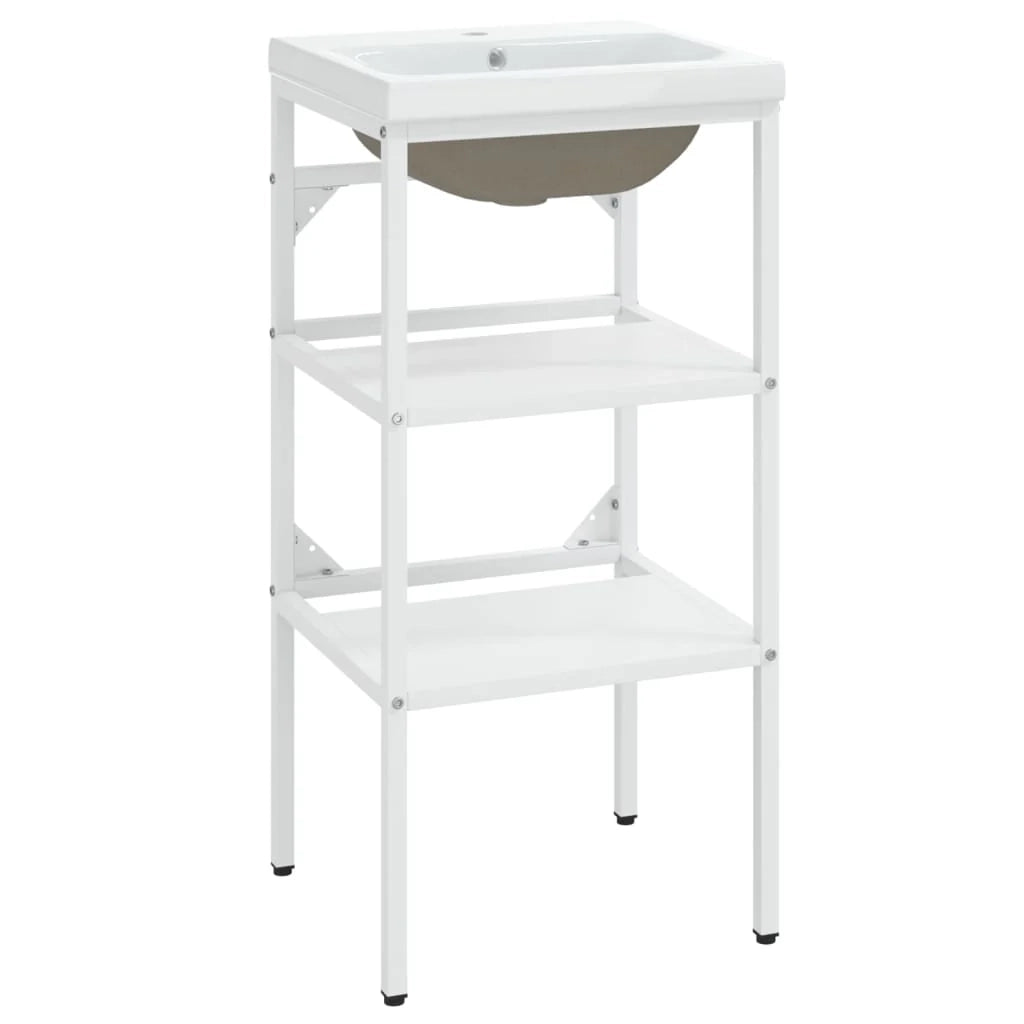 Telaio per lavabo da bagno lavabo da incasso ferro bianco 02_0006768