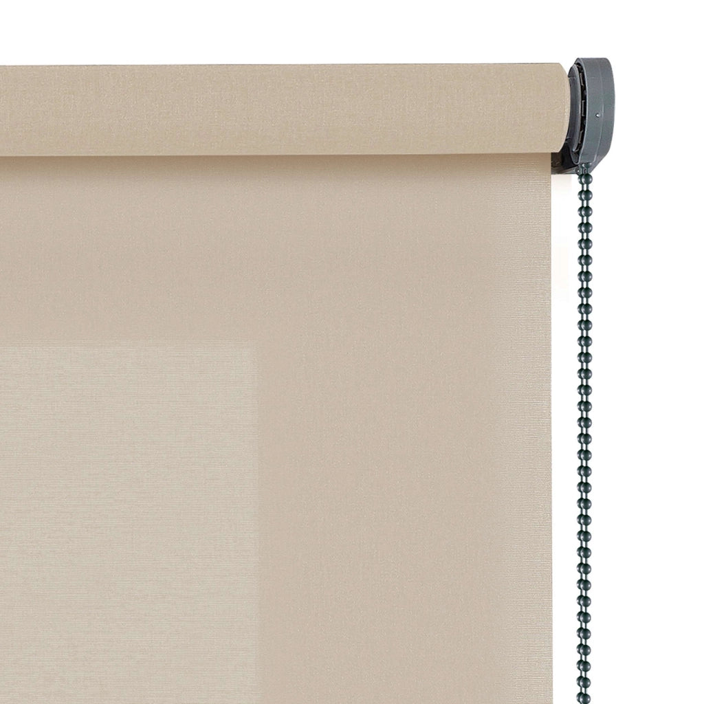 Tenda a Rullo Filtrante, Tenda Avvolgibile Traslucida Liscia Per Finestre e Porte Beige 80x180 cm