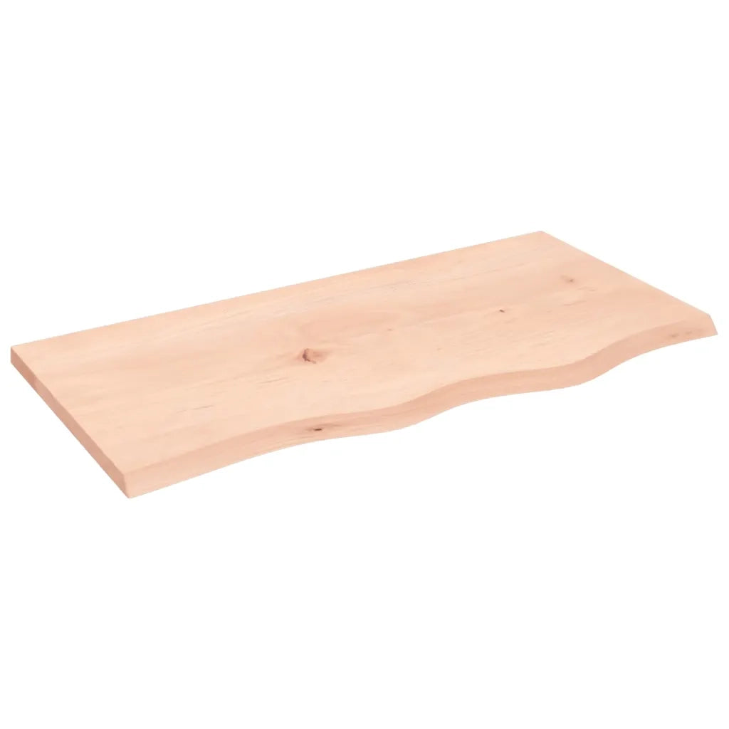 Piano Bagno 80x40x2 cm in Legno Massello Non Trattato