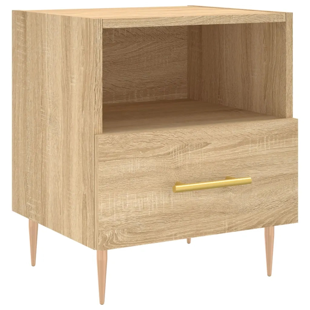 Set di 2 Comodini | Armadio da Notte | Mobiletto da notte Rovere Sonoma 40x35x47,5 cm in Legno Multistrato