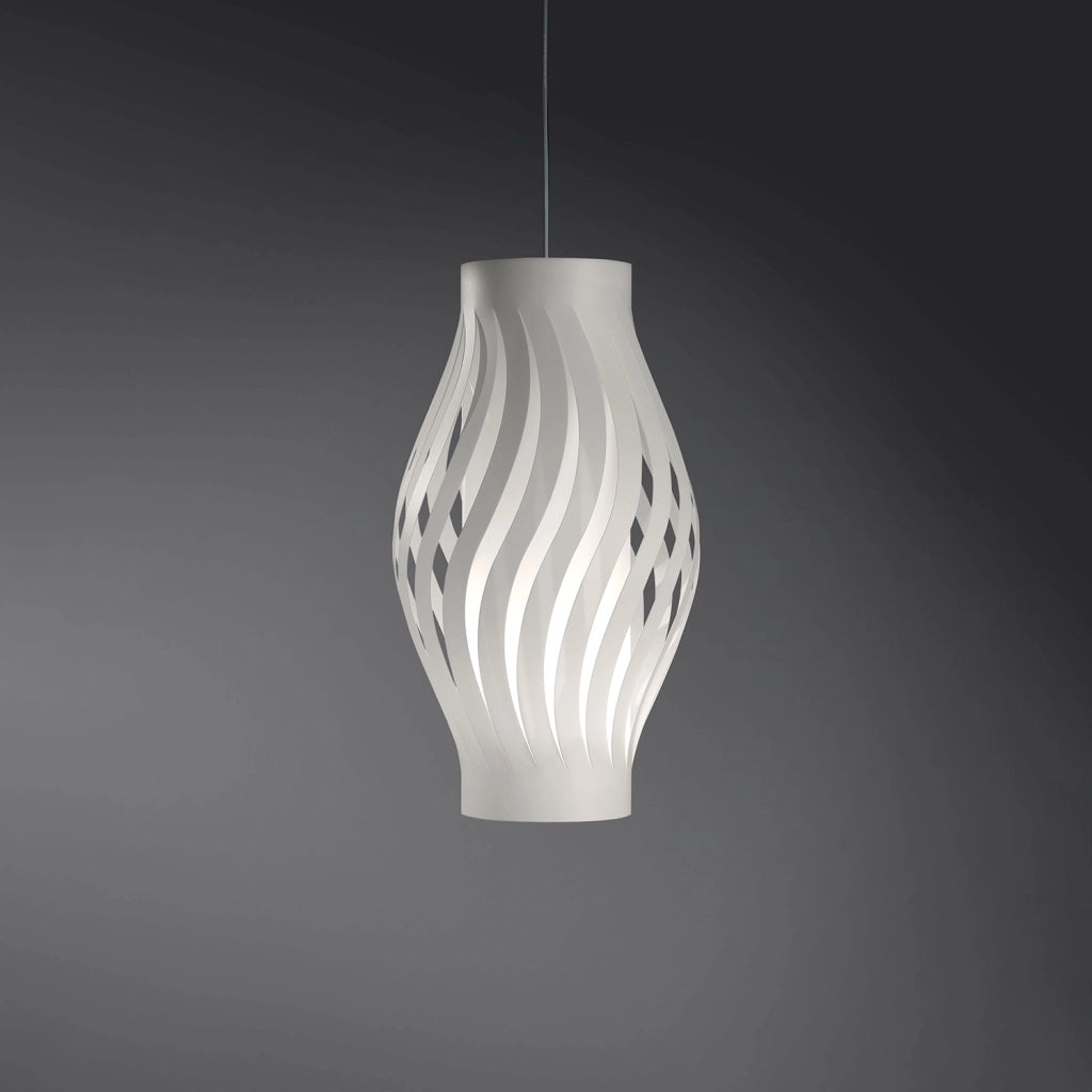 Sospensione Moderna Helios Polilux ® Bianco Materie Plastiche 1 Luce E27 H40Cm
