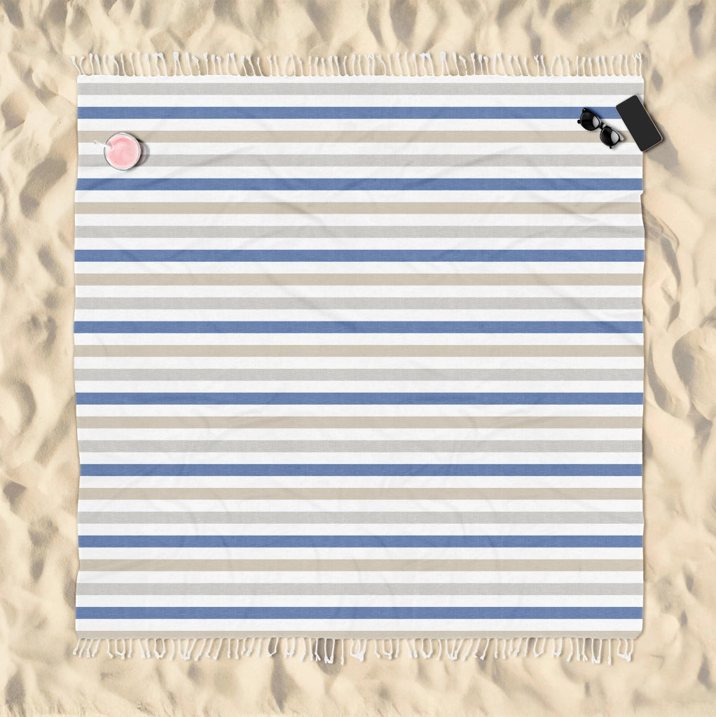 Telo Mare XXL Asciugamano Misura Grande 210x240 Cm Stuoia Coperta Spiaggia Assorbente Telo Arredo Multiuso Leggero Con Frange Sabbia Lettino Vacanze Piscina Beige