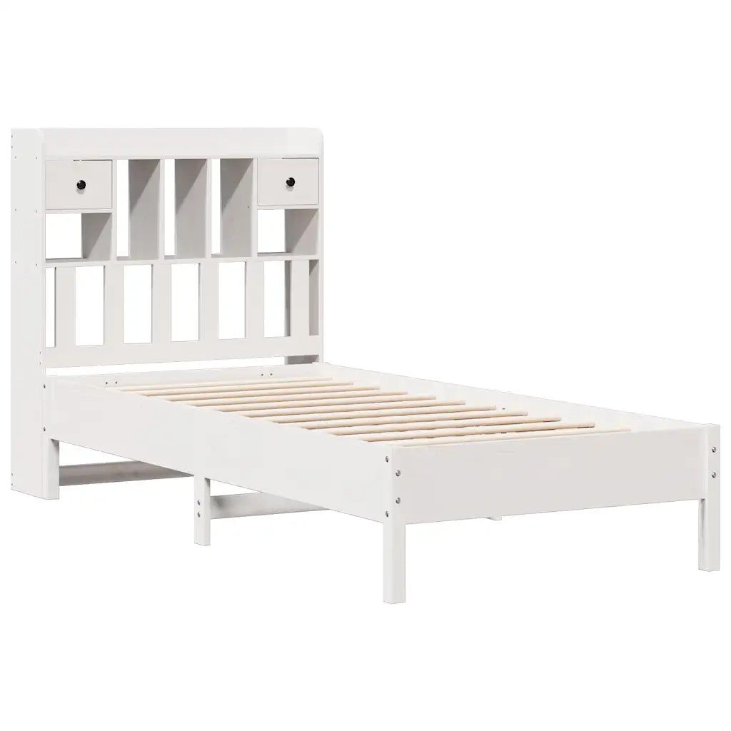 Letto con Libreria senza Materasso 75x190 cm in Legno Pino