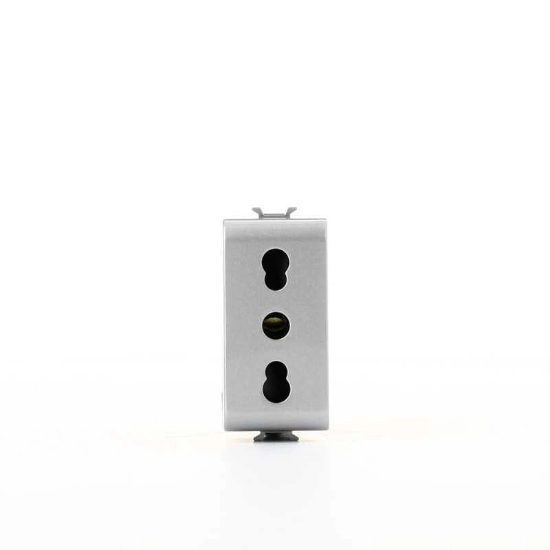 GW14203 Presa 250V Ac 2P+T 16A 1 Modulo Titanio