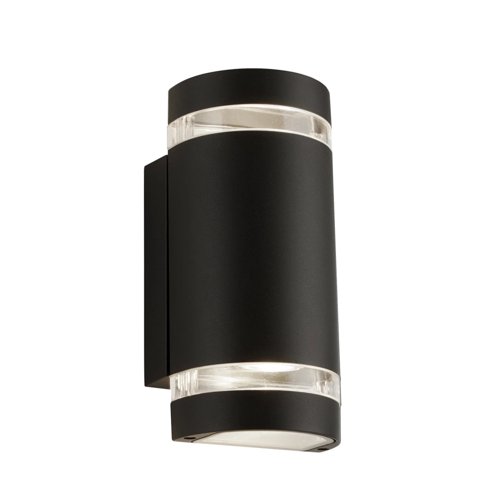 Applique Sheffield Alluminio Nero Policarbonato Trasparente 2 Luci Gu10