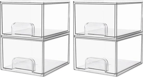 Set di contenitori per la stanza da bagno e la zona notte, con 32 mattonelle antiscivolo, 4 pezzi
