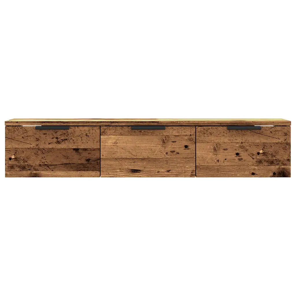 Mobiletto a muro versatile e di design 102 x 30 x 20 cm realizzato in legno composito con finitura effetto legno anticato 02_0050988