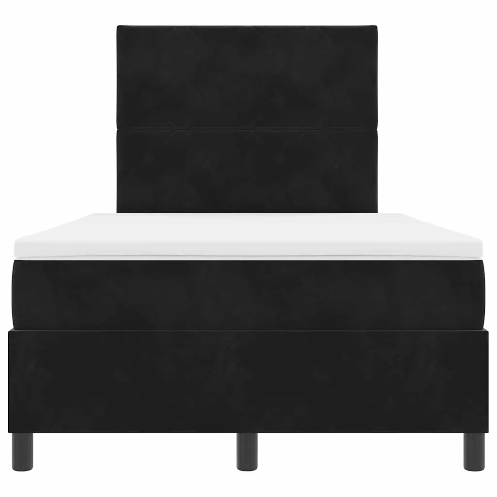 Letto a Sorgente LED con materasso Nero 120 x 200 cm Velluto 3343372
