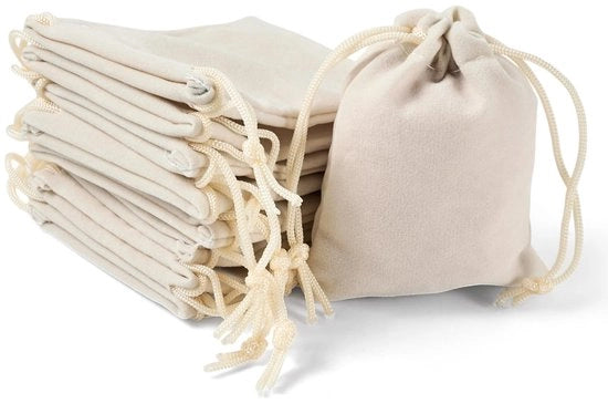 Sacchetti di stoffa in set di 20 - 9x7 cm - Chiusura con cerniera morbida - Sacchetti regalabili riciclabili - Ideali per matrimoni e regali