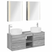 Set di mobili per il bagno 5 pcs Sonoma grigio 3407092