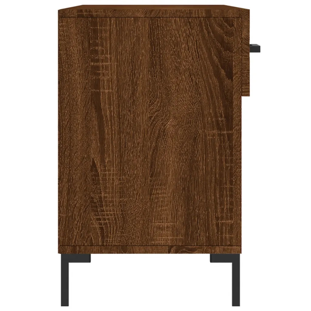 Panca Porta Scarpe Rovere Marrone 102x35x55cm Legno Multistrato