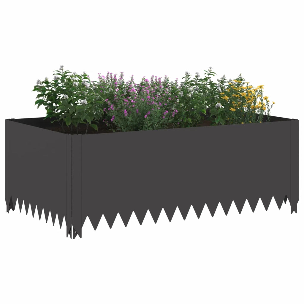 Bordura per Prato 4 pz 100 x 60 x 35 cm Acciaio Nero 8008946