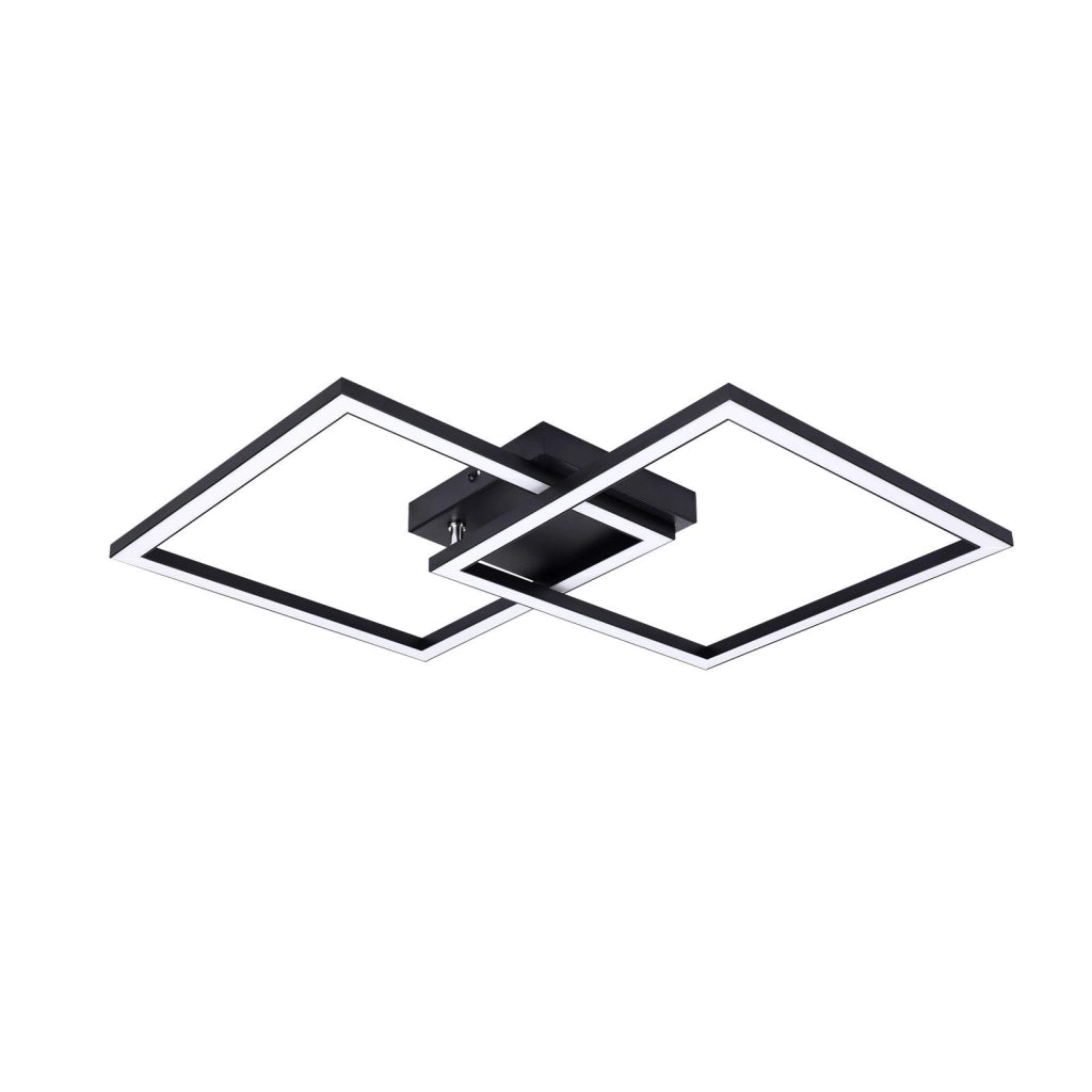ZMH Lampada da soffitto plafoniera LED quadrata nera 3000K moderna per soggiorno corridoio cucina