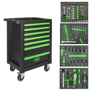CARRELLO PORTAUTENSILI PORTA ATTREZZI OFFICINA 7 CASSETTI 172 UTENSILI JBM 53904