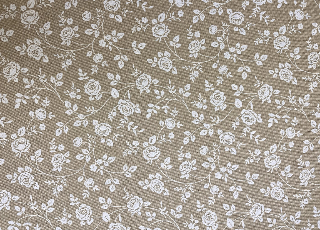 Tovaglia Per Salotto Cucina In Miros Misto Cotone Made In Italy Roselline RP - 140x140 - Beige