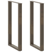 Set di 2 gambe per tavolo da bar a forma di U 60 x 110 cm robuste e moderne con piedini livellatori finitura acciaio naturale 02_0057491
