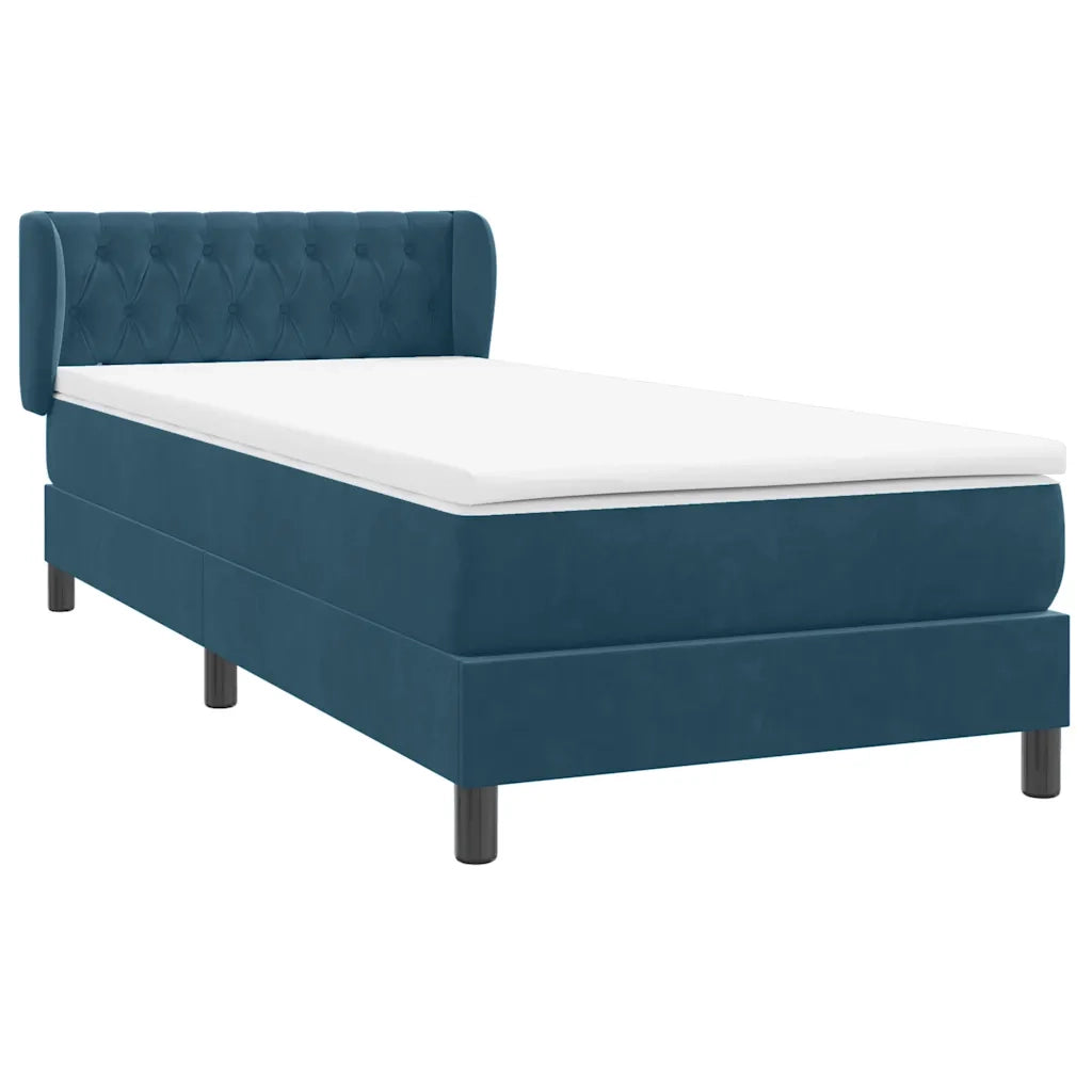 Giroletto a Molle con Materasso Blu Scuro 80x210 cm Velluto 3317761