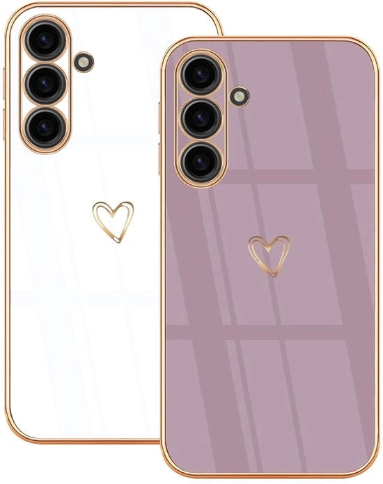Copritelefono Ultradun - Copritelefono per Samsung Galaxy A16 - Resistenze allo shock - TPU-silicona - 2 pezzi - Disegno a cuore - Copritelefono per smartphone