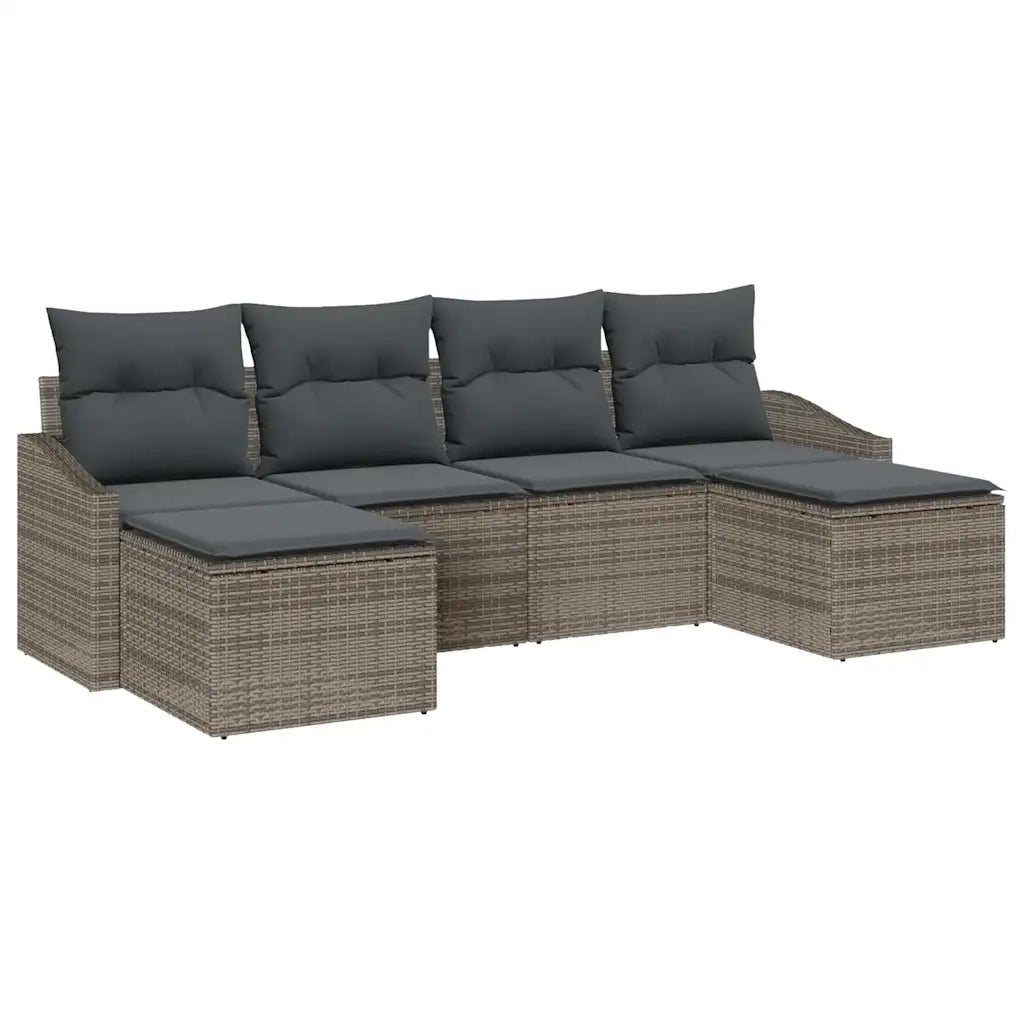 Set da Pranzo per Giardino con cuscino 6 pcs Grigio 3355498