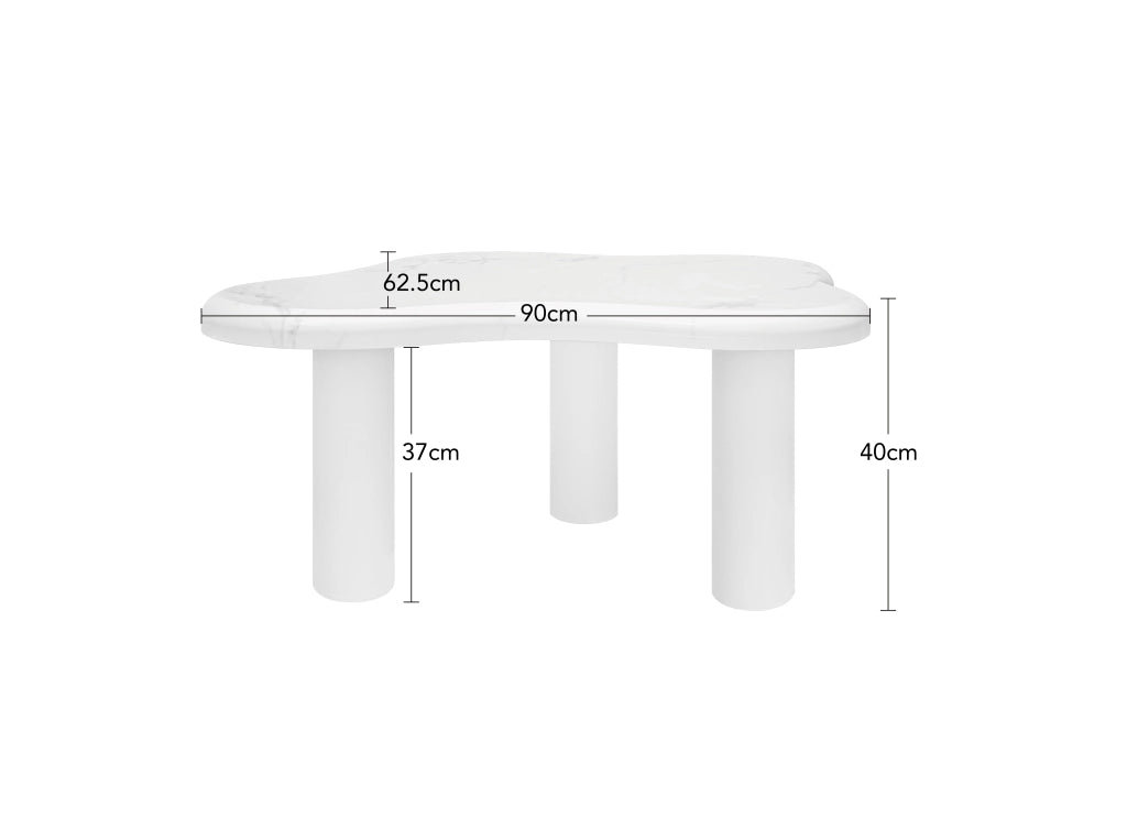 TAVOLINO DA SALOTTO Effetto Marmo 102,5x72,7x19,5 cm Bianco