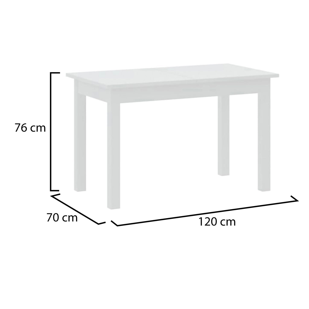 Litabana, Tavolo Fisso 6 Posti, 120x70x76h cm Bianco