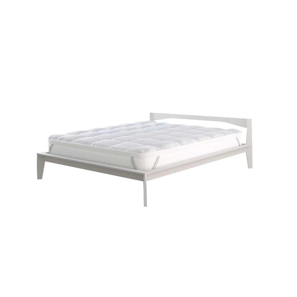 Topper One Singolo Imbottitura Effetto Piuma con Elastici in Cotone Bianco Varie Misure