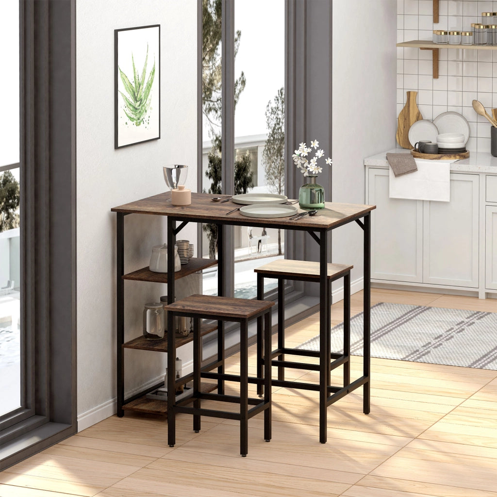 Tavolo da bar con sgabelli ¨C zephmum ¨C 109x60x100 cm marrone r¨²stico