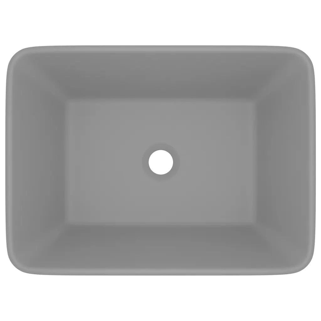 Lavandino Luxury Grigio Chiaro Opaco 41x30x12 cm in Ceramica cod mxl 41915