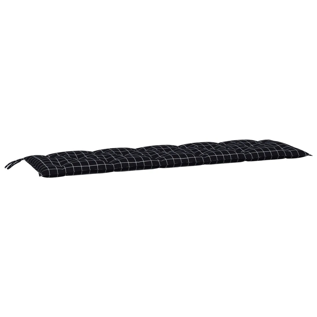 Cuscino per Panca-Cuscini per panchina a Quadri Neri 180x50x7 cm in Tessuto Oxford
