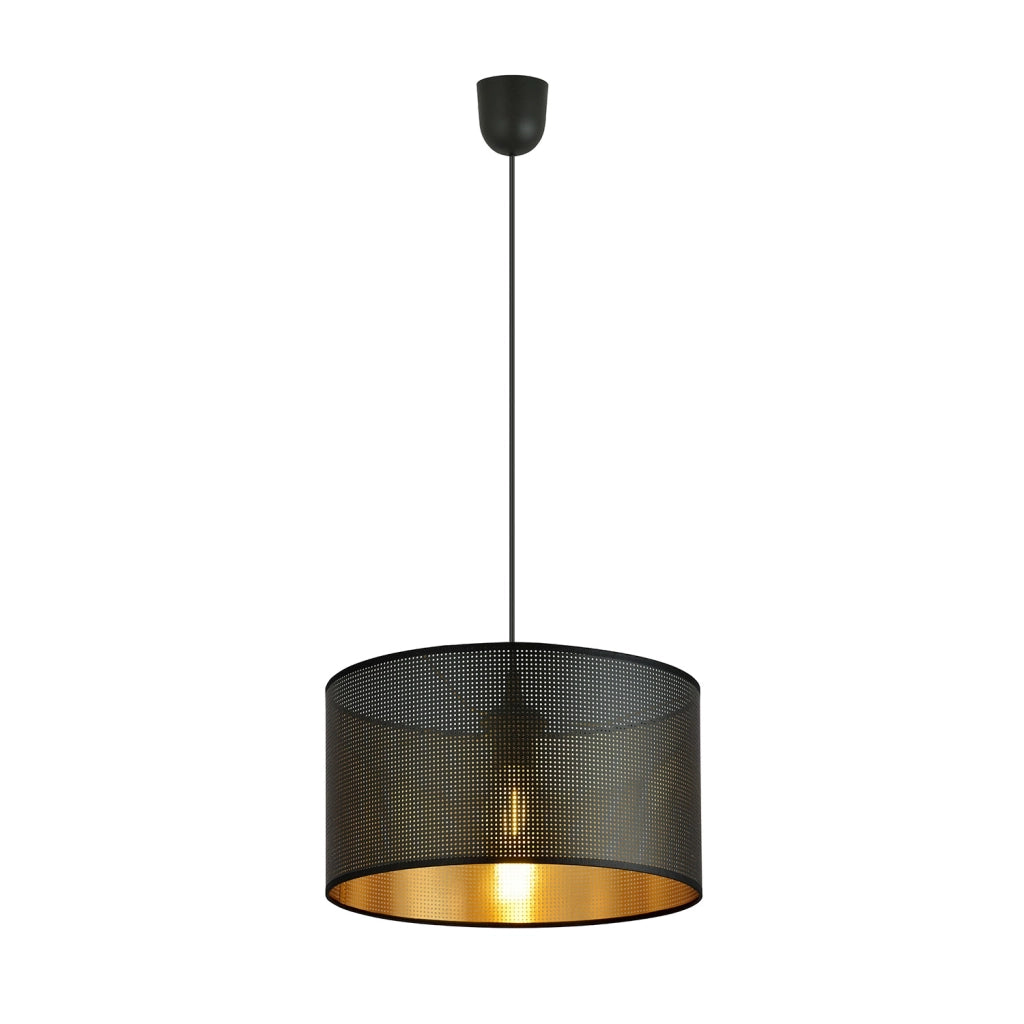 Sospensione Minimal 1 Luce Drago In Acciaio Nero E Oro