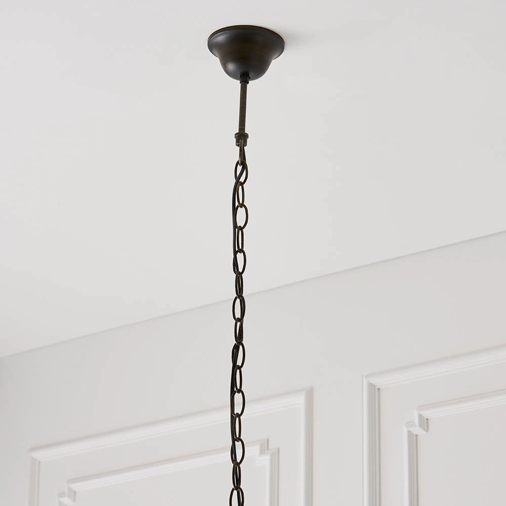 Lampada a sospensione Tiffany Jamelia vetro ambra 3xE27