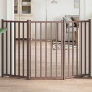 vidaXL Cancello Cani Pieghevole 3Pannelli Marrone 150cm Massello Abete