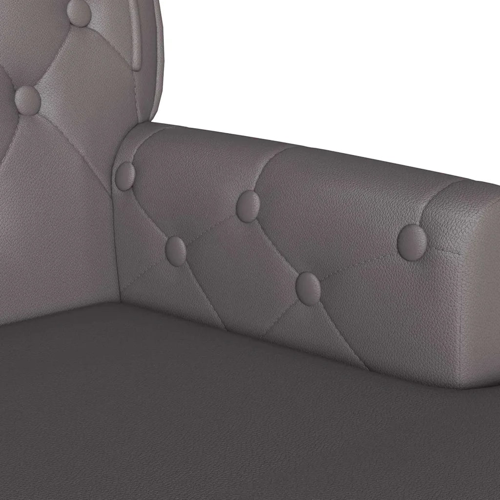 Panca Chesterfield Grigio 119,5 x 64,5 x 75 cm Pelle Sintetica 42019297