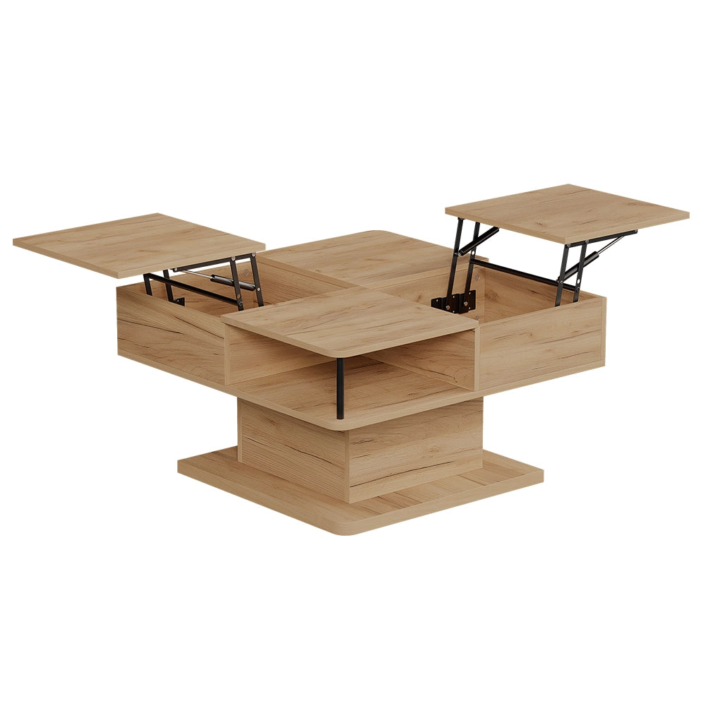 Vicco tavolino soggiorno Quercia dorata 80 x 45 cm con vani portaoggetti