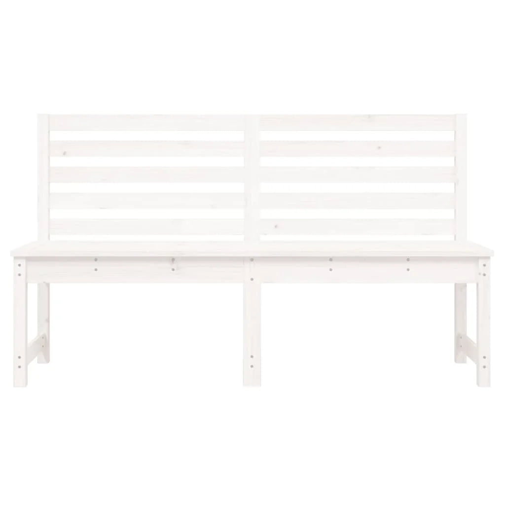 Panca da giardino mobili da esterno per patio terrazza bianca 157,5 x 48 x 91,5 cm legno di pino massiccio 02_0011649