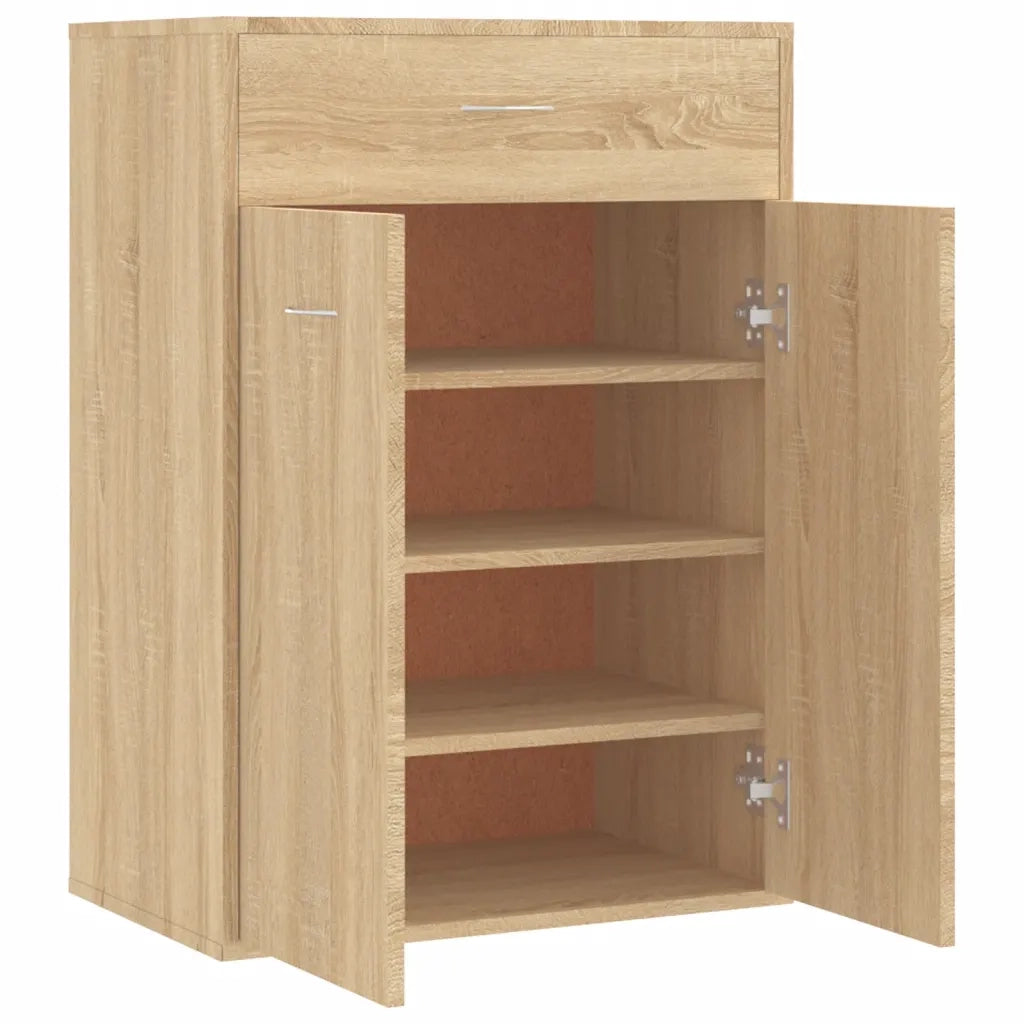 Scarpiera-Scaffale per scarpe Rovere Sonoma 60x35x84 cm in Legno Multistrato