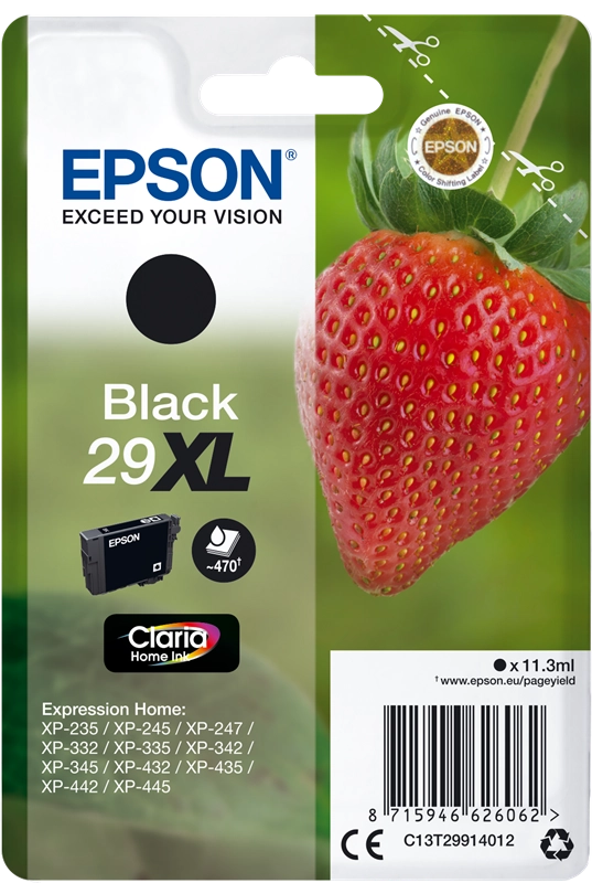 Epson Strawberry 29XL K cartuccia d'inchiostro 1 pz Originale Resa elevata (XL) Nero