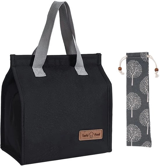Borsa da Picnic per Uomo e Donna, 8L Borsa da Pranzo Piccola con Tasca per Cucchiaini, Borsa Isolante con Termo, Borsa Opaca, Borsa da Picnic, per Ufficio, Scuola, Picnic