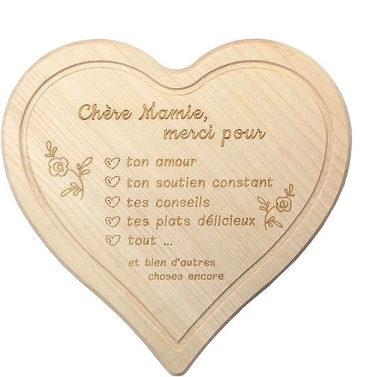 Piastra di taglio in legno | Piastra di taglio con incisione per nonna | Piastra di taglio a forma di cuore | Regalo per nonna | Regalo per nonna | Regalo per nonna | Regalo per nonna | Regalo per nonna