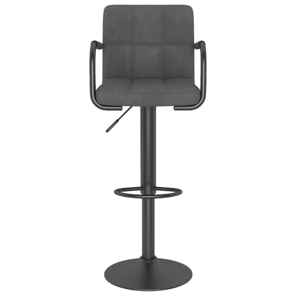 Sgabello da Bar Grigio Scuro in Velluto 334649