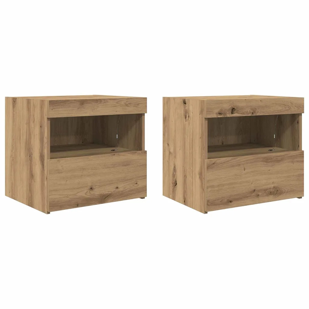 Armadio da Notte 2 pcs Rovere artigianale 50 x 40 x 45 cm 862183