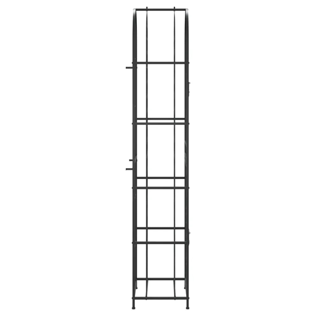 Portavini da 73 Bottiglie Nero 45x36x200cm in Ferro Battuto