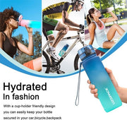 Bottiglia sport 500 ml/800 ml/1 l, bevanda sportiva per bambini, senza lattosio, bottiglia di plastica Tritan e BPA libera per bicicletta, fitness, outdoor