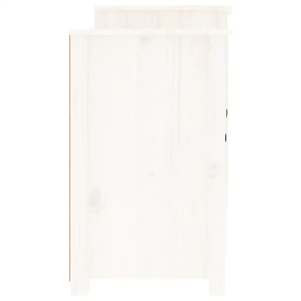 Credenza Bianca 164x37x68 cm in Legno Massello di Pino 821493