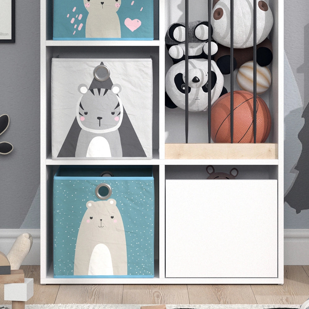 Vicco Libreria bambini Bianco 29.2 x 107.8 cm con 2 scatole pieghevoli opt.6