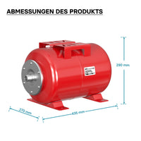 Vaso di espansione 24 l orizzontale per impianti idrici, sistemi autoclave, con membrana EPDM
