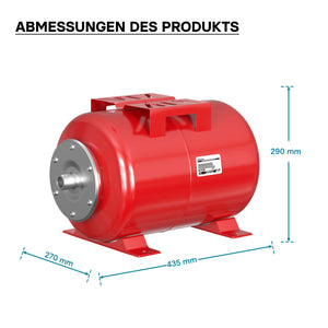 Vaso di espansione 24 l orizzontale per impianti idrici, sistemi autoclave, con membrana EPDM